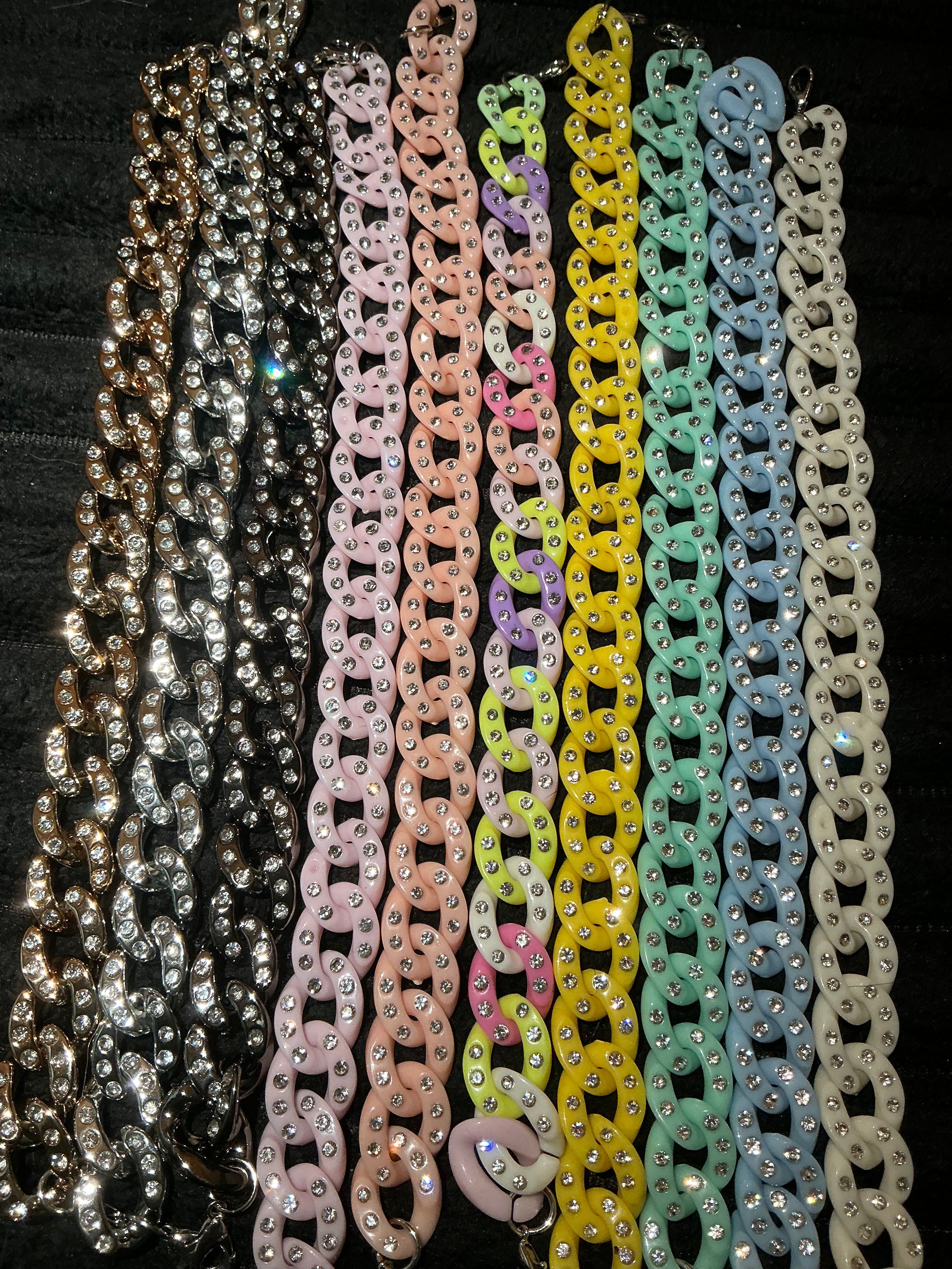 Rhinestone Link Hat Chains